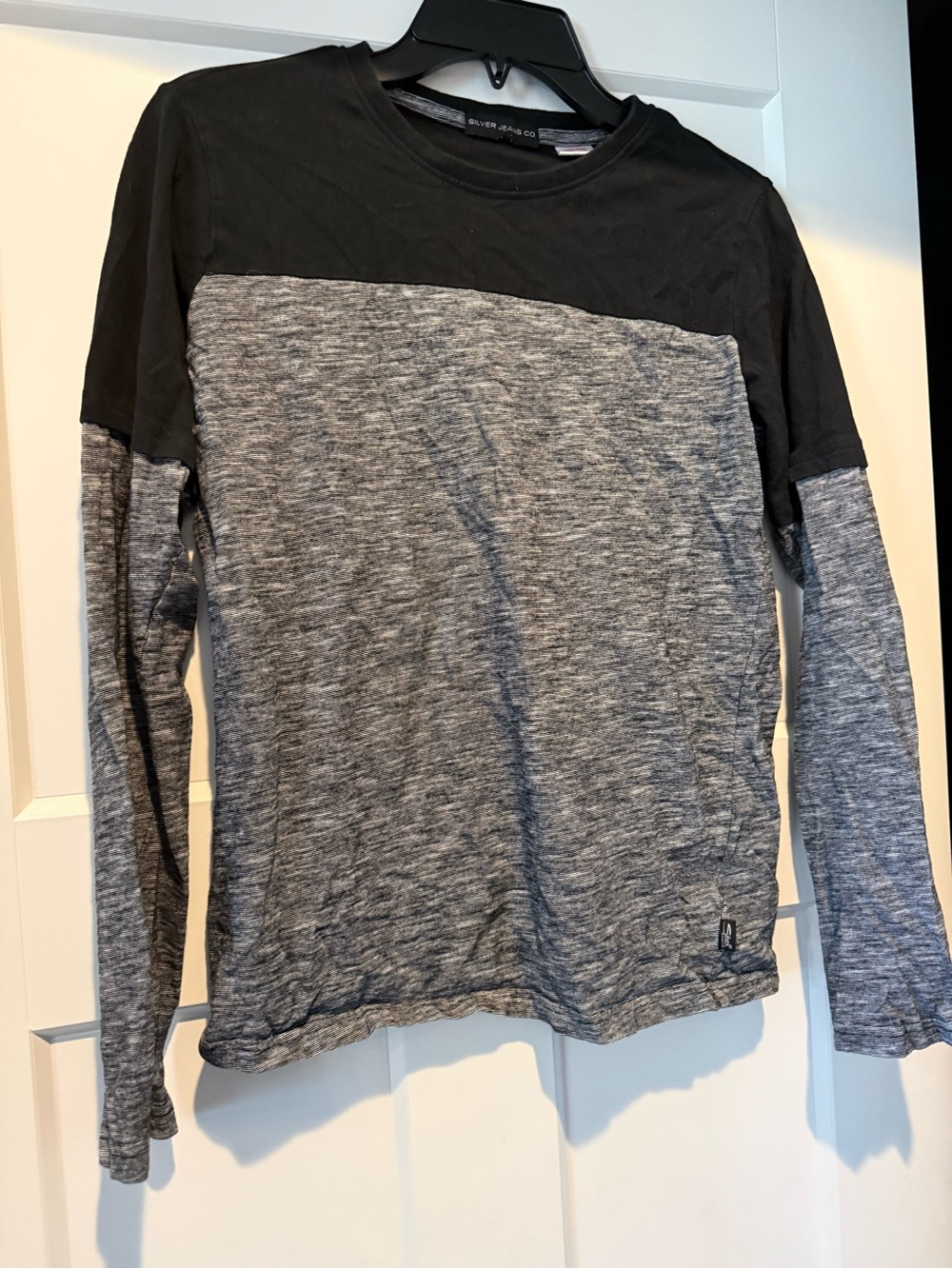 Silver Jeans Black Crewneck Long Sleeve Top